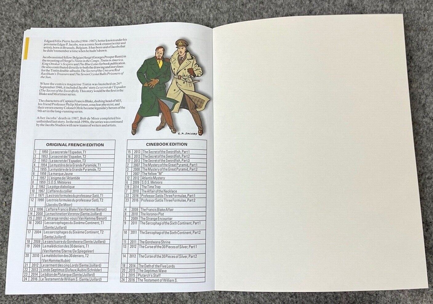 The Affair of the Necklace - Blake & Mortimer Comic Volume 7 - Cinebook UK Paperback Edition