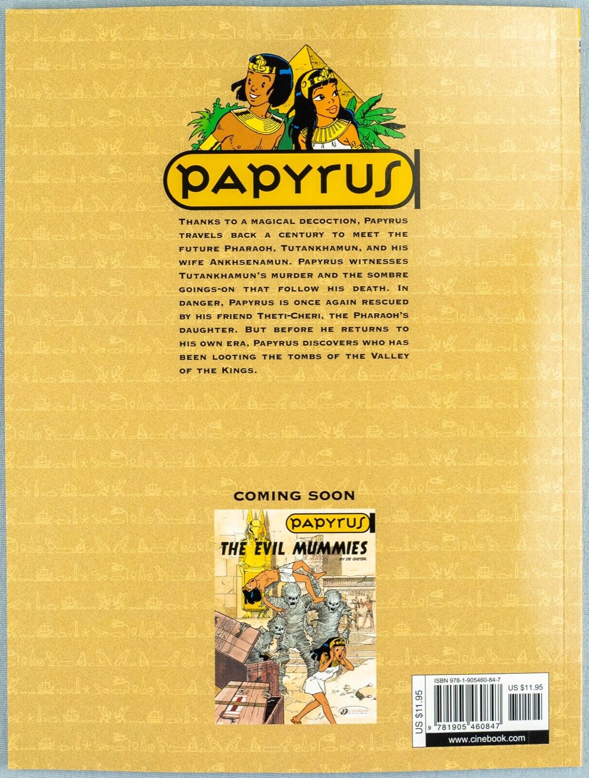 PAPYRUS Volume 3 - Tutankhamun The Assassinated Pharaoh Cinebook Paperback Comic Book by De Gieter