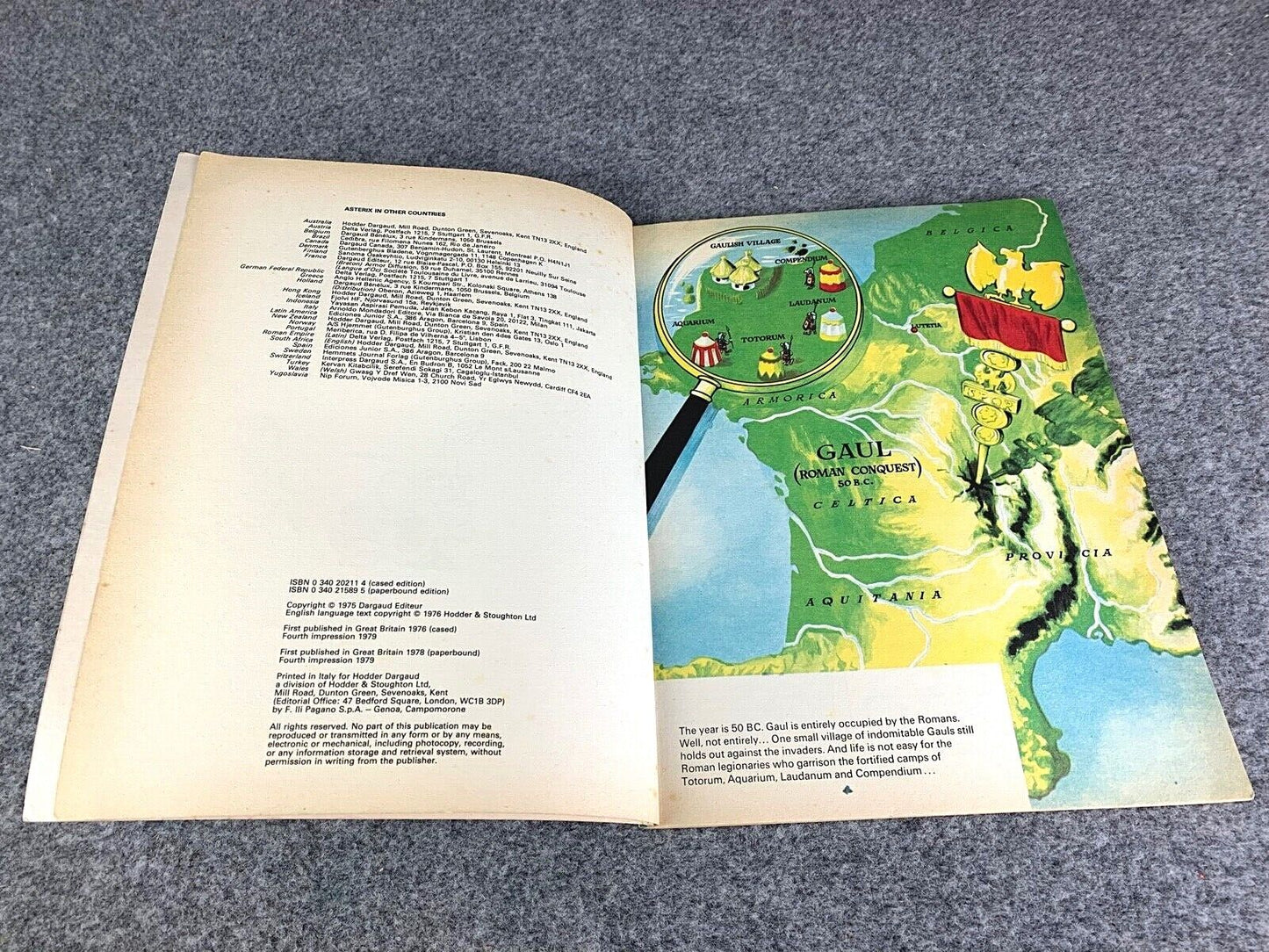 Asterix & the Great Crossing - 1970s Hodder/Dargaud UK Edition Paperback Book Uderzo