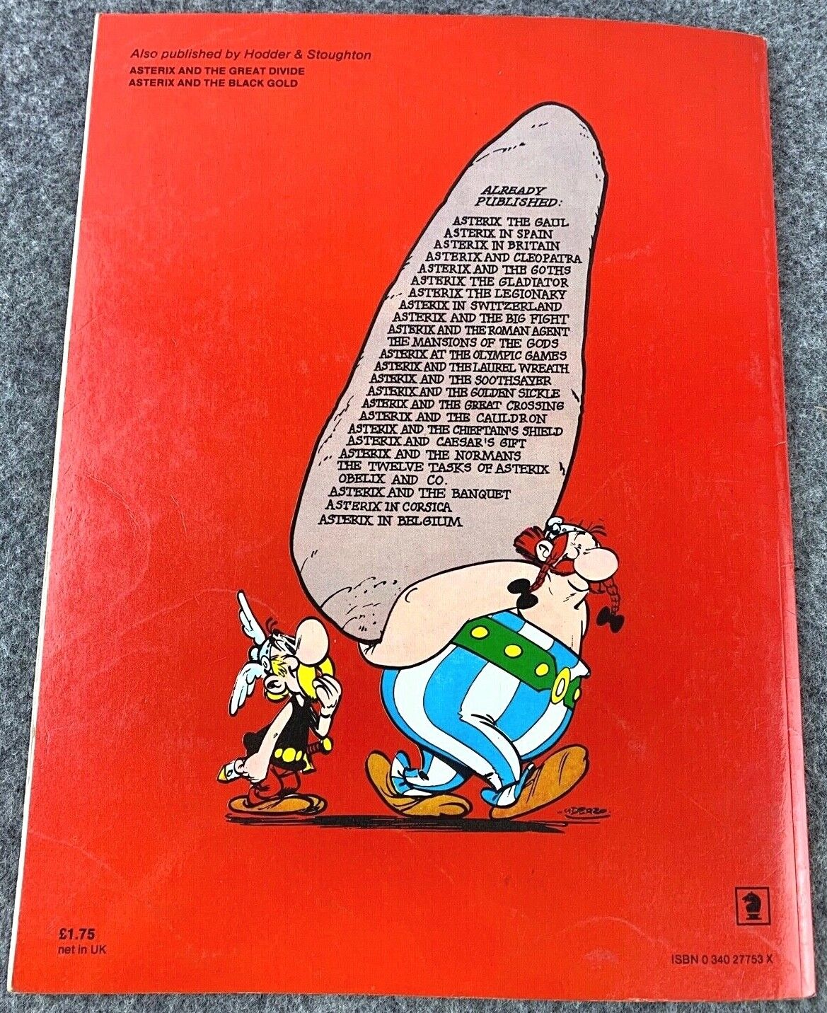 Asterix in Belgium - 1970s Hodder/Dargaud UK Edition Paperback Book Uderzo