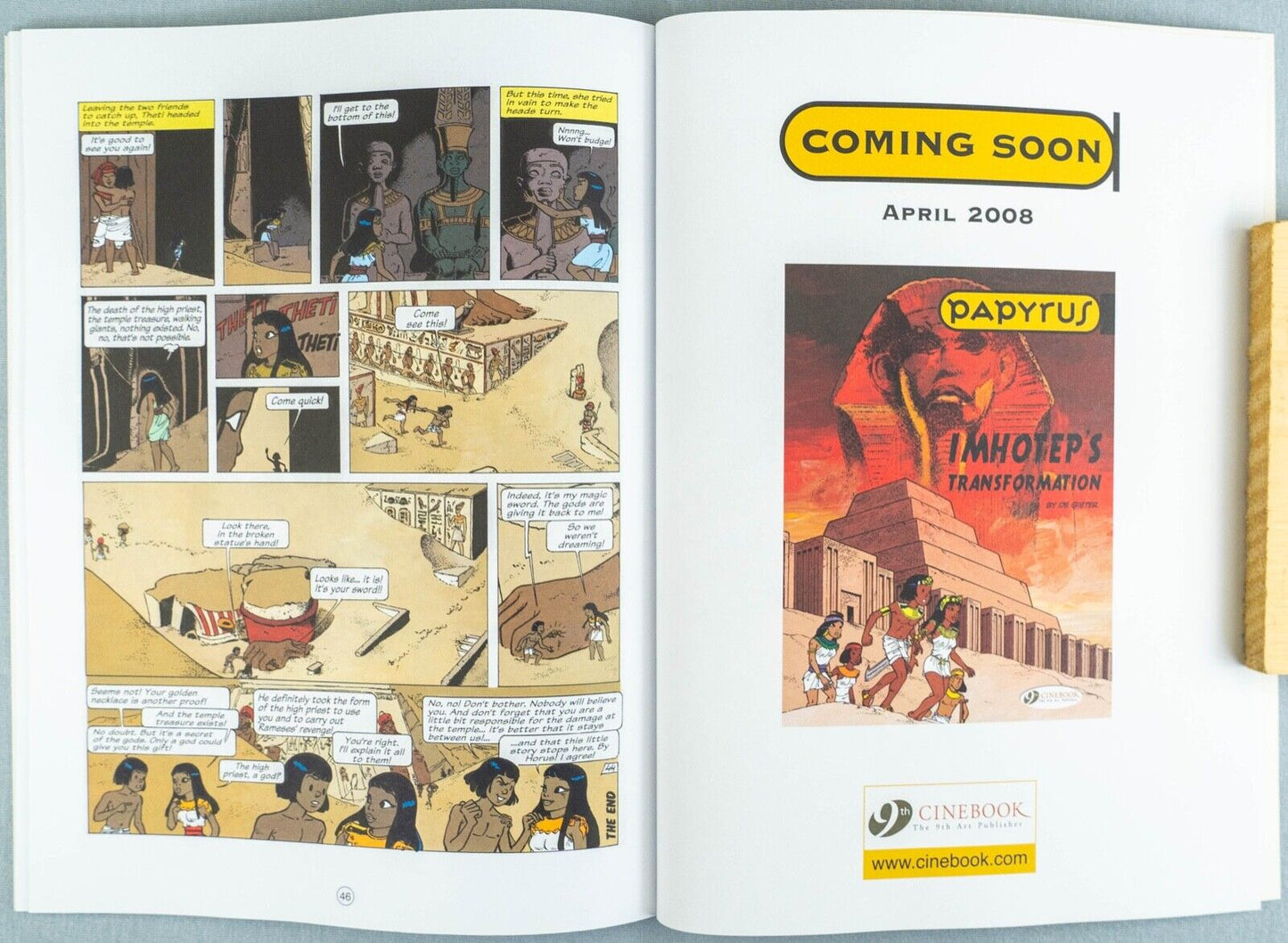 PAPYRUS Volume 1 - The Rameses’ Revenge  Cinebook Paperback Comic Book by De Gieter