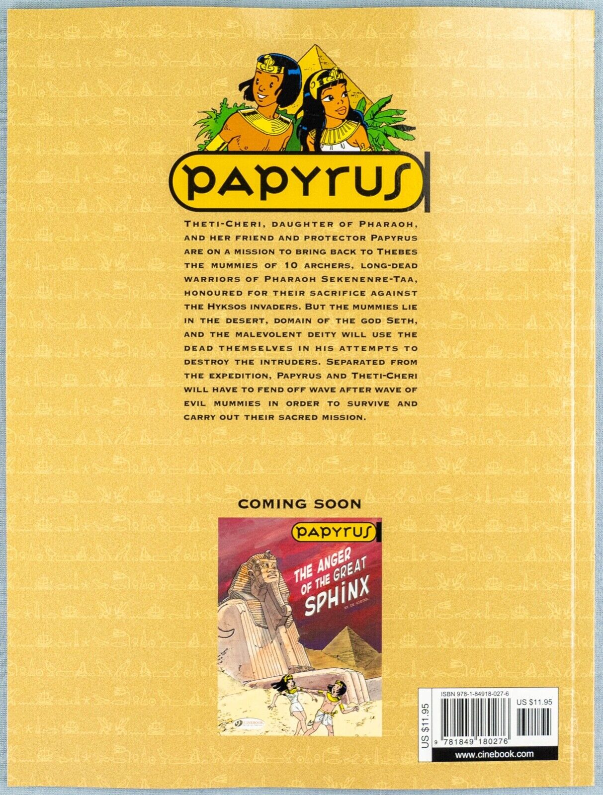 PAPYRUS Volume 4 - The Evil Mummies Cinebook Paperback Comic Book by De Gieter