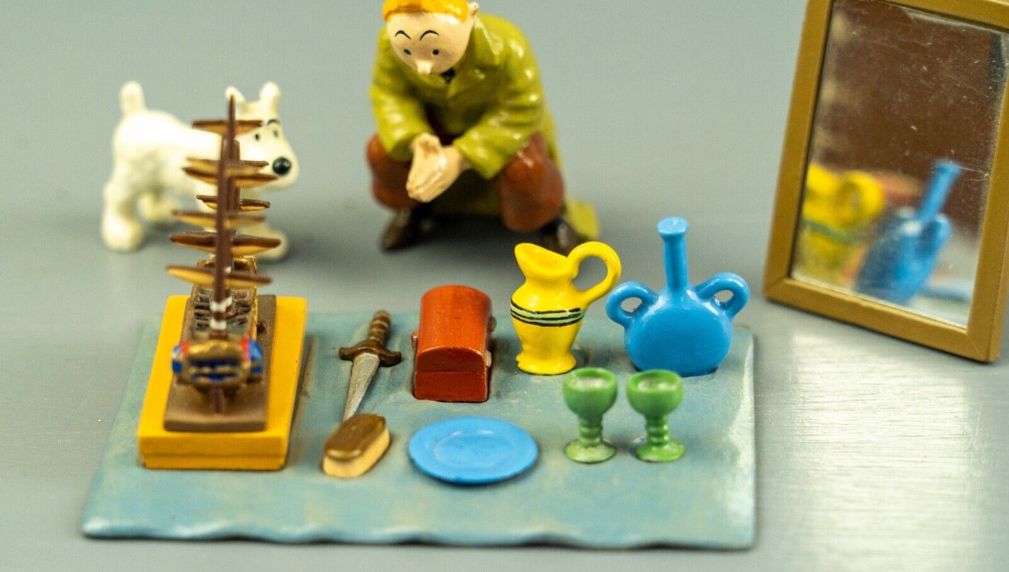 Pixi Figurine 46941 Tintin @ flea market 2001 Secret Unicorn Metal Figurine Puce
