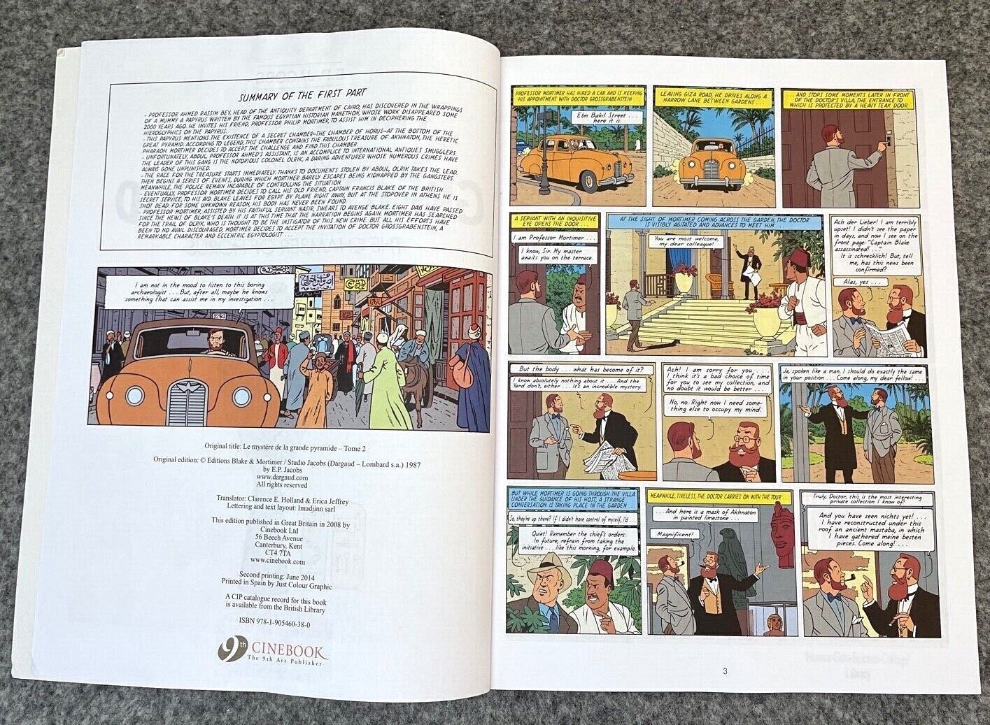 Mystery of the Great Pyramid Part 2 - Blake & Mortimer Comic Volume 3 - Cinebook UK Paperback Edition