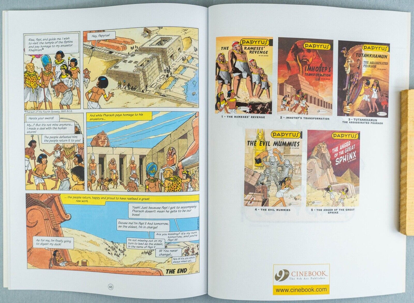 PAPYRUS Volume 5 - The Anger of the Great Sphinx Cinebook Paperback Comic Book by De Gieter