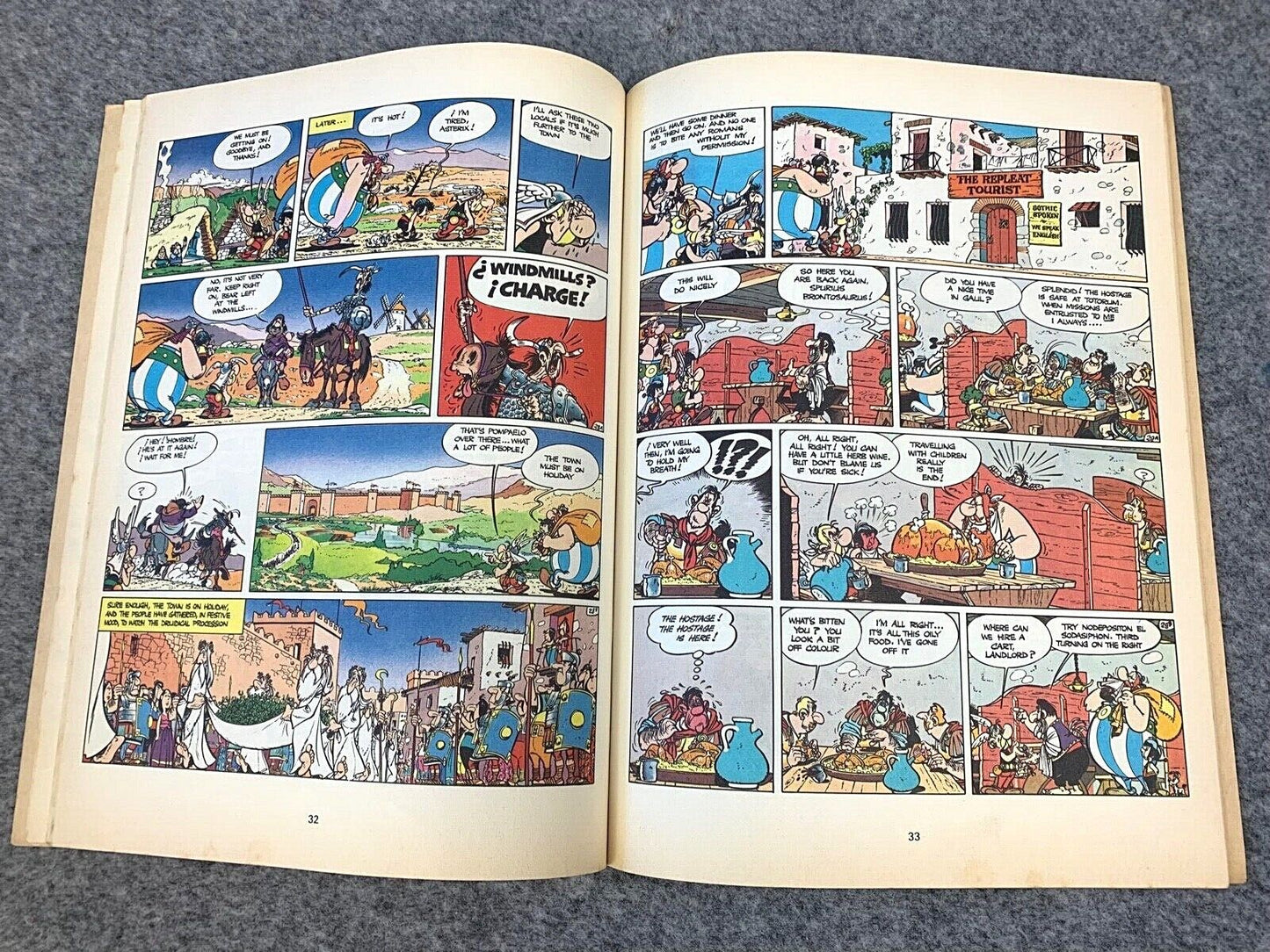 Asterix in Spain - 1970s Hodder/Dargaud UK Edition Paperback Book Uderzo