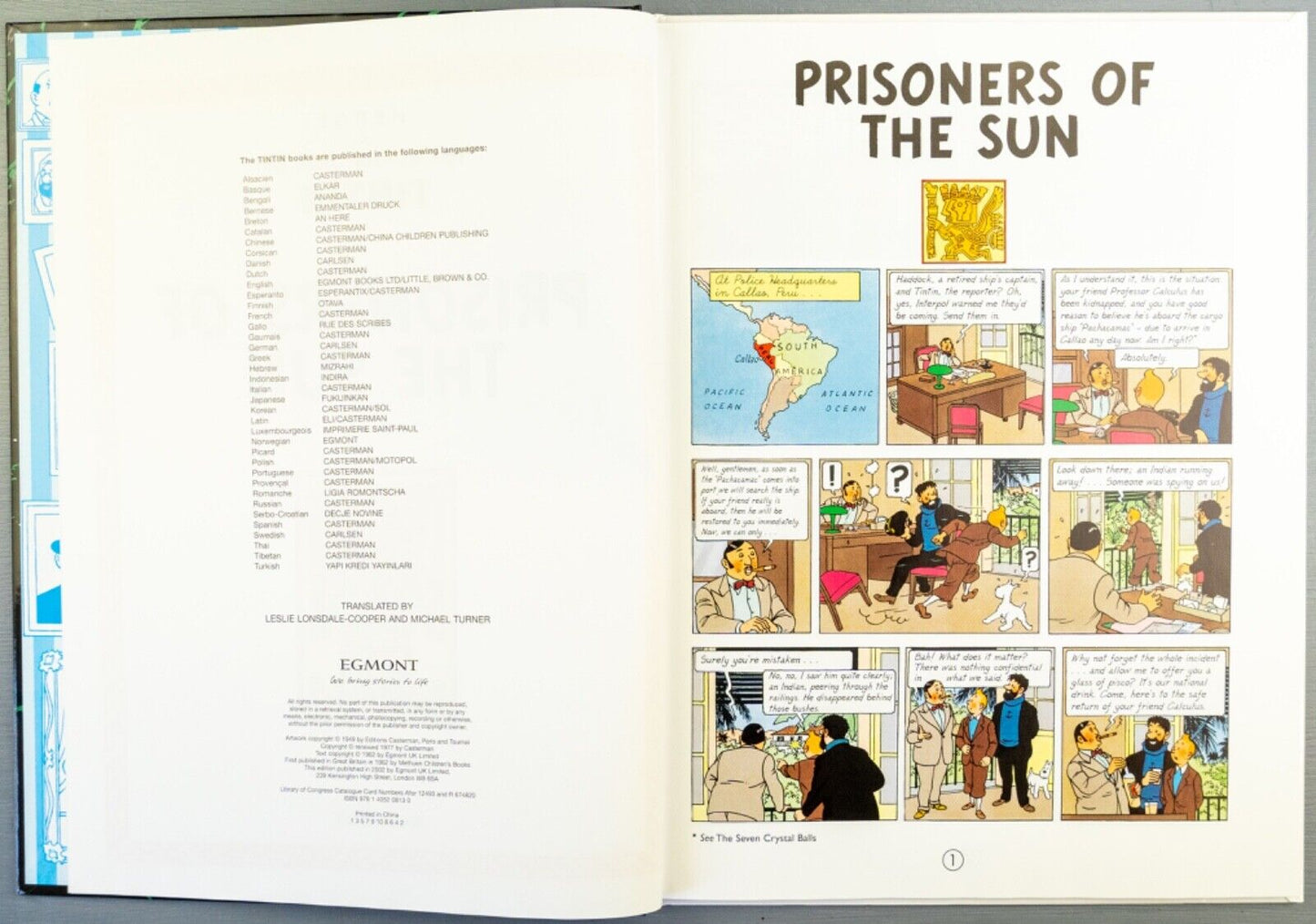 Tintin Prisoners of the Sun: Egmont 2000s Hardback Book UK Edition