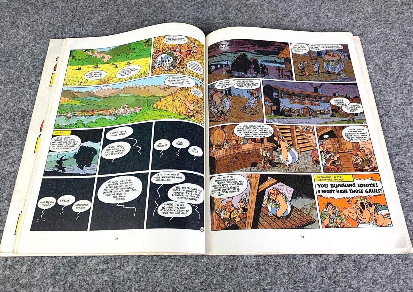 Asterix in Switzerland - 1970s Hodder/Dargaud UK Edition Paperback Book Uderzo