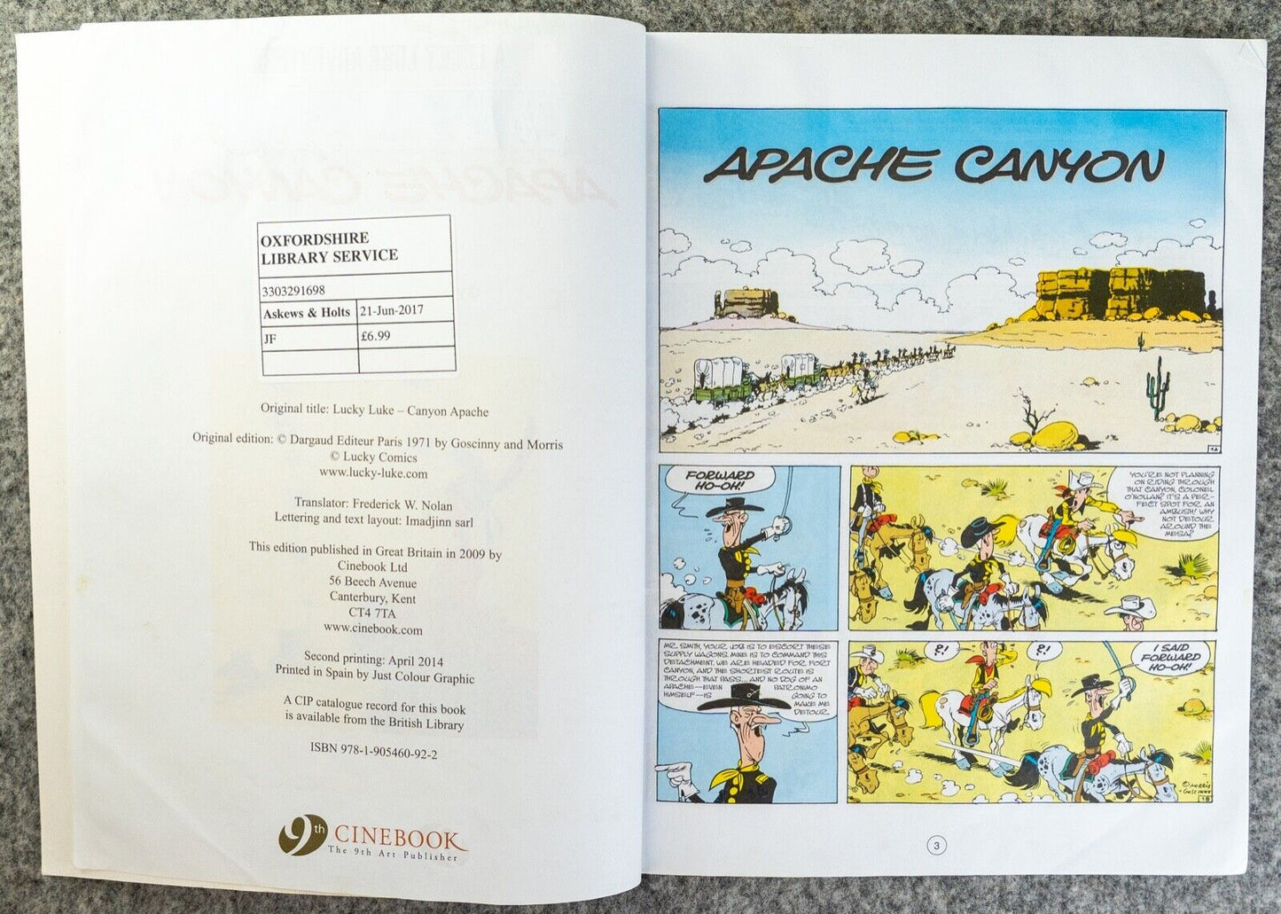 17 Apache Canyon Lucky Luke Cinebook Paperback UK Comic Book