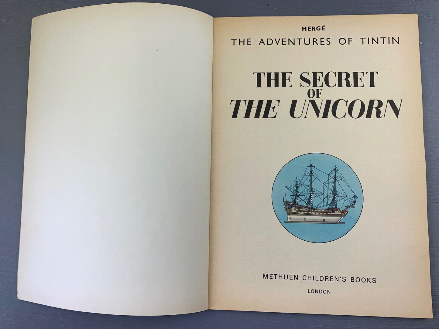 Secret of the Unicorn Methuen 1974 1st UK Paperback Edition Rare Tintin Book Herge