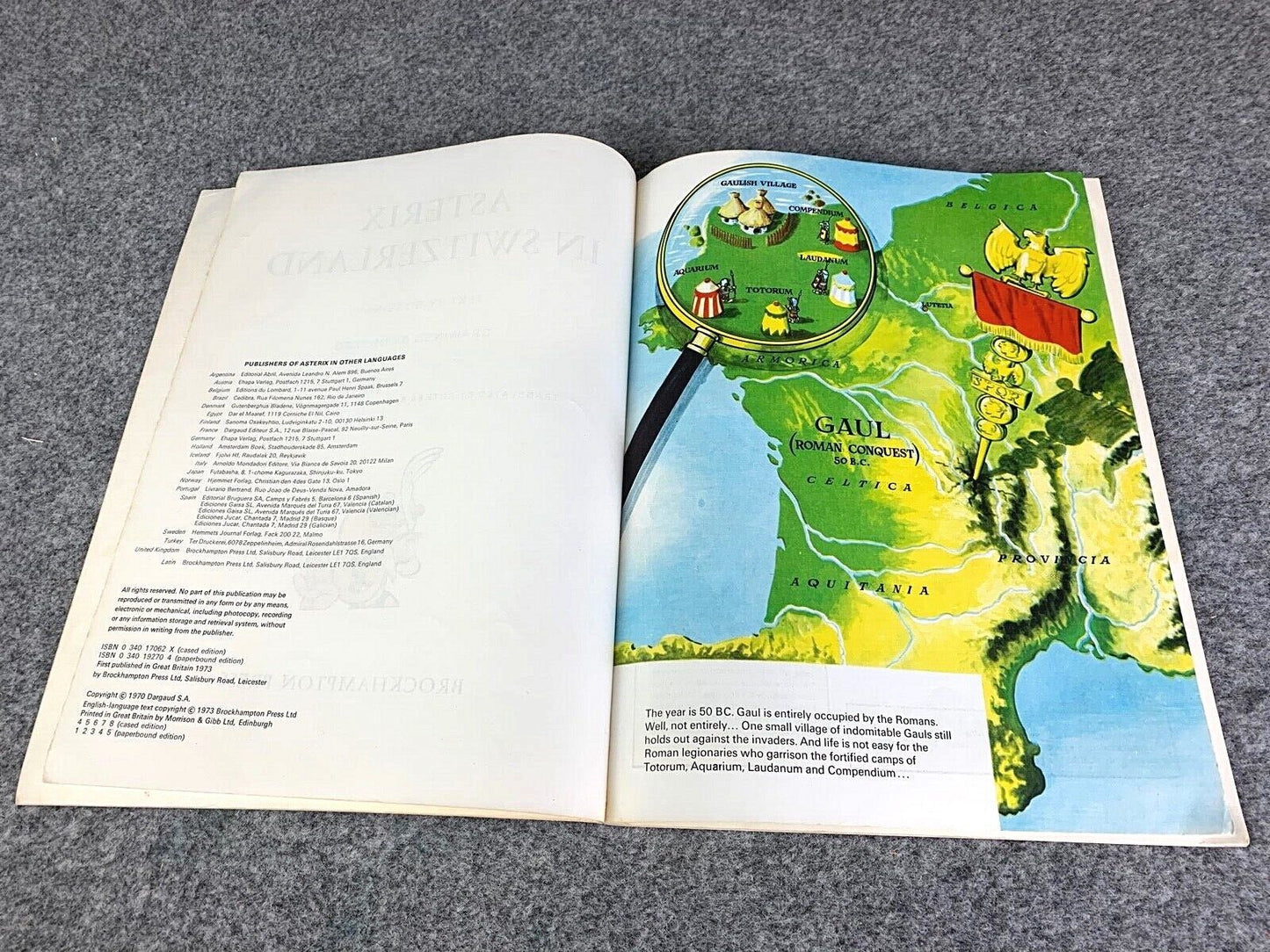 Asterix in Switzerland - 1970s Hodder/Dargaud UK Edition Paperback Book Uderzo