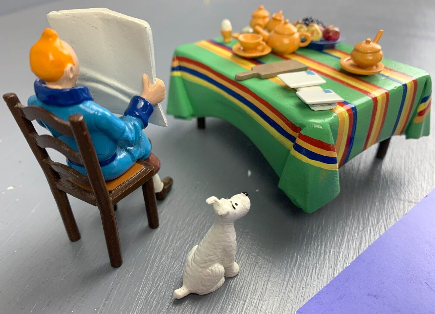 Moulinsart Pixi Figurine 46912 Tintin Petit Dejeuner 1998 Rare Metal Figures