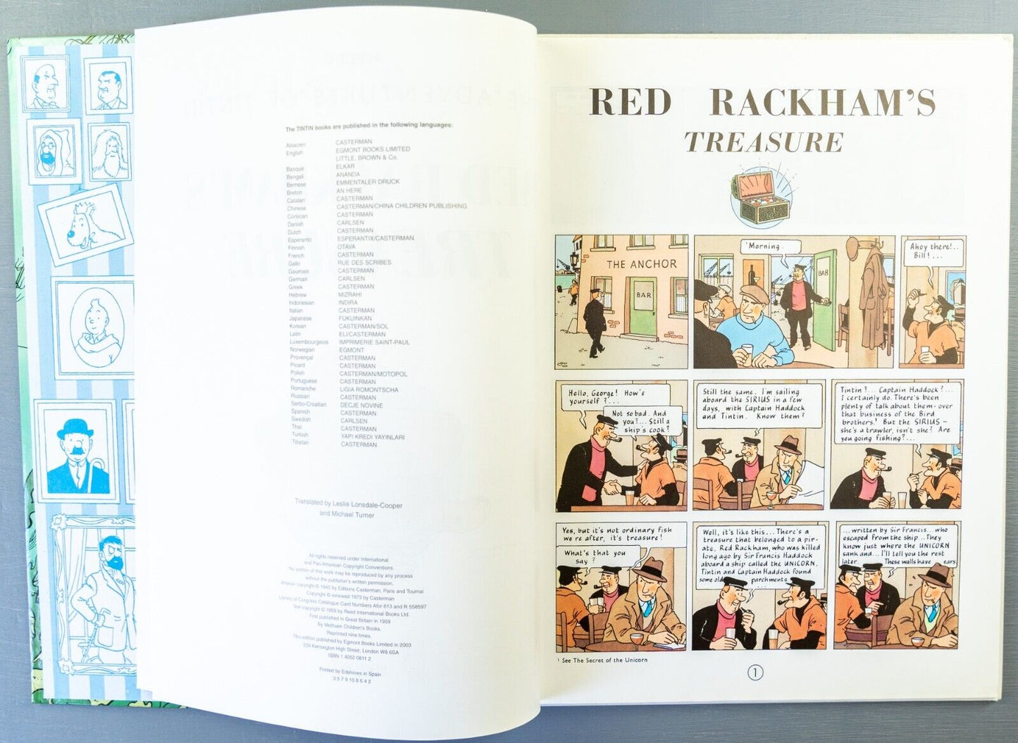 Tintin Red Rackham’s Treasure: Egmont 2000s Hardback Book UK Edition