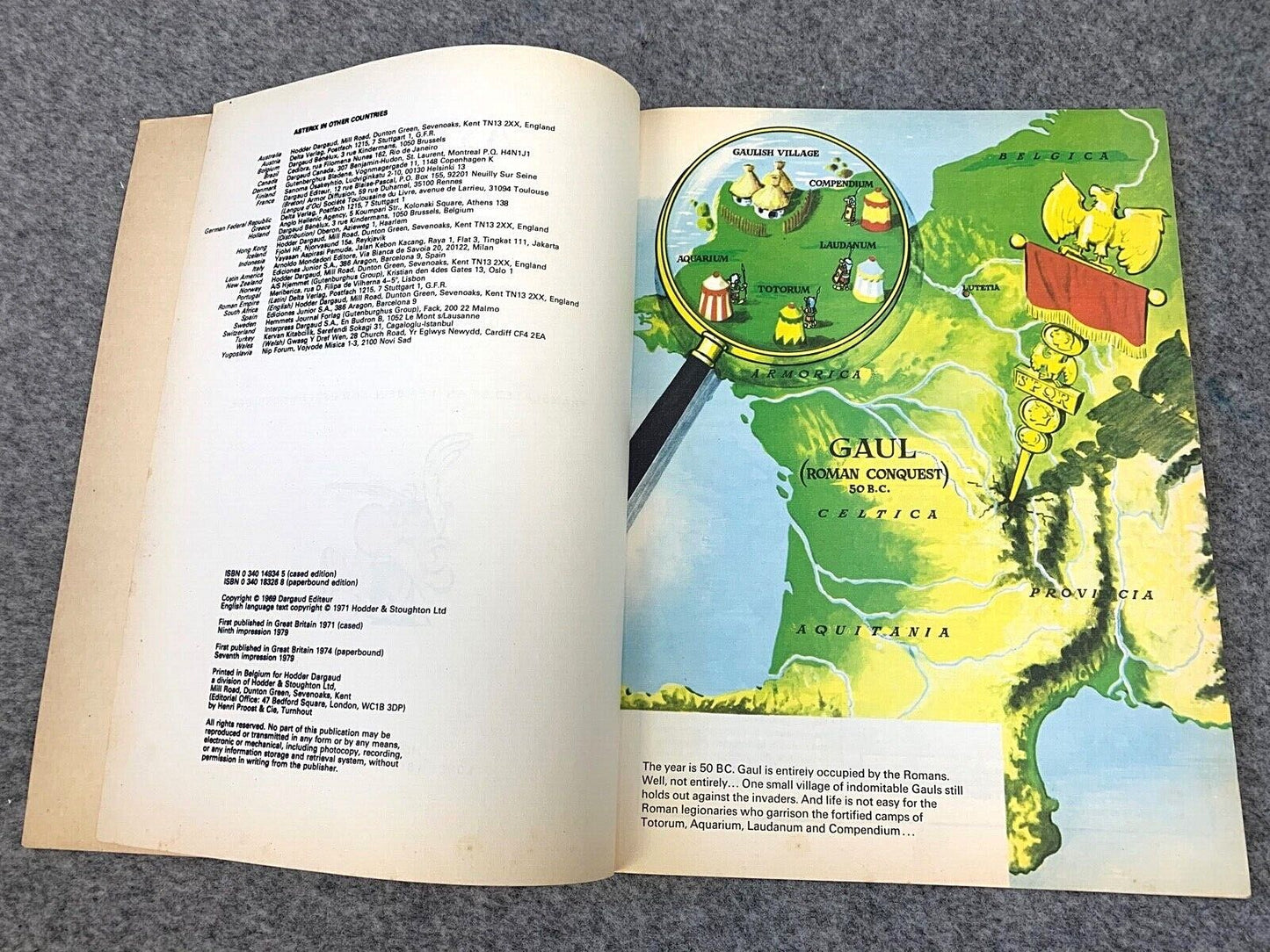 Asterix in Spain - 1970s Hodder/Dargaud UK Edition Paperback Book Uderzo