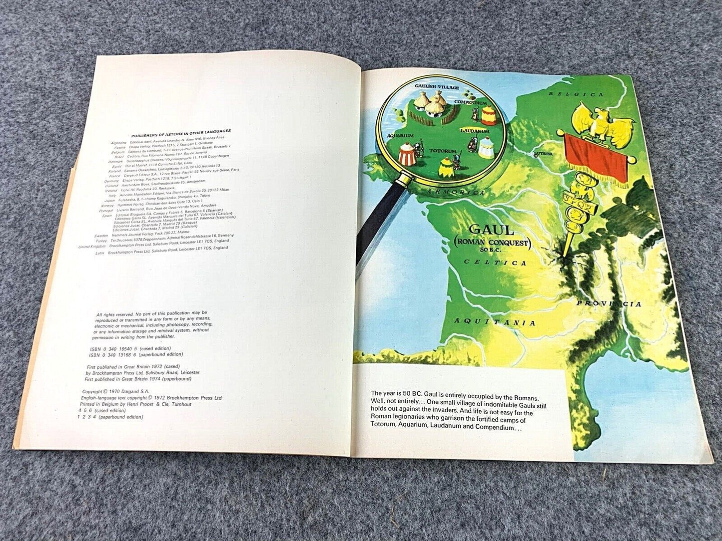 Asterix & the Roman Agent - 1970s Hodder/Dargaud UK Edition Paperback Book Uderzo