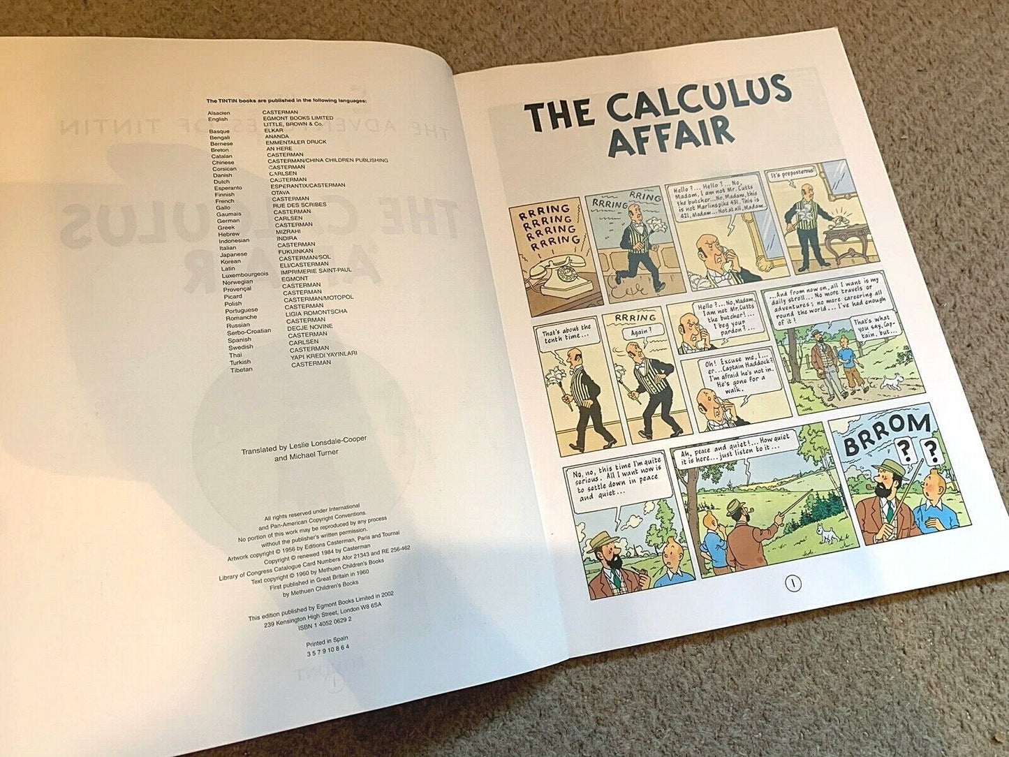 The Calculus Affair Tintin Book Egmont UK Paperback Edition