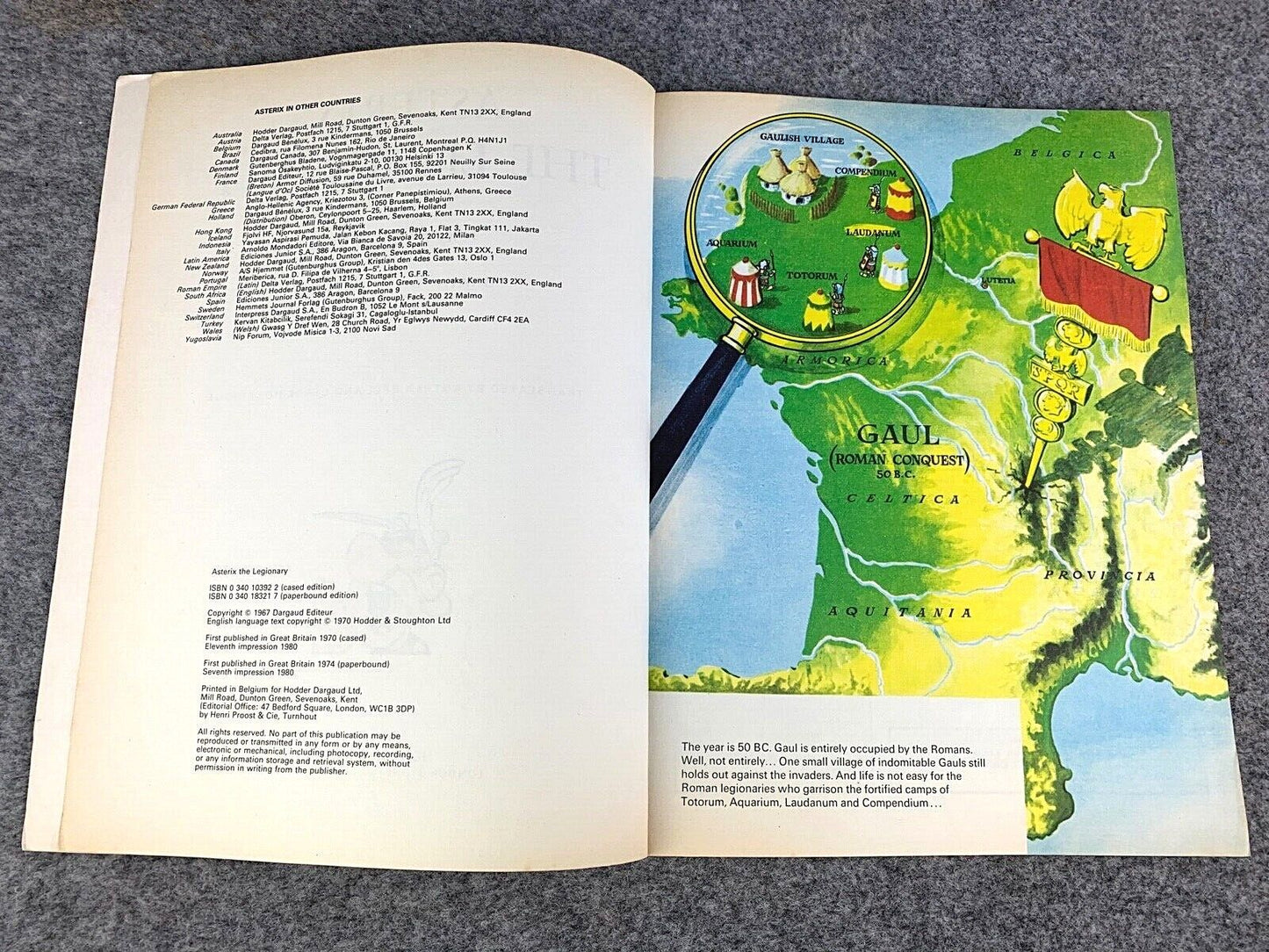 Asterix the Legionary - 1970s Hodder/Dargaud UK Edition Paperback Book Uderzo