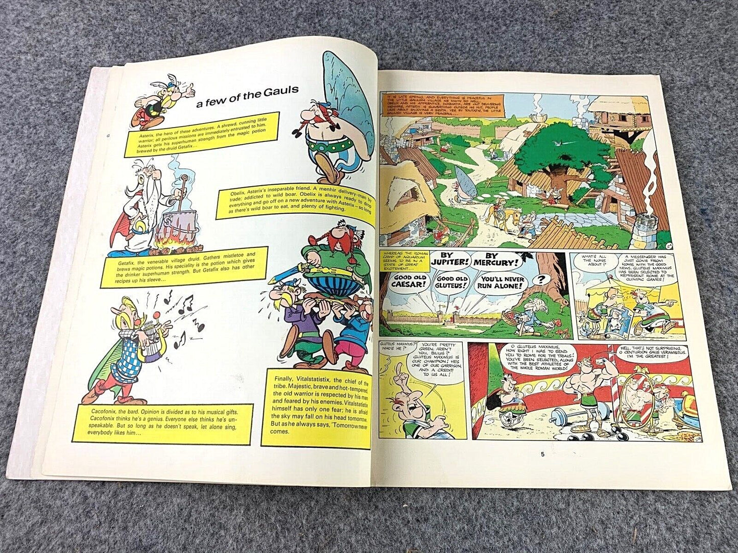 Asterix & the Olympic Games - 1970s Hodder/Dargaud UK Edition Paperback Book Uderzo