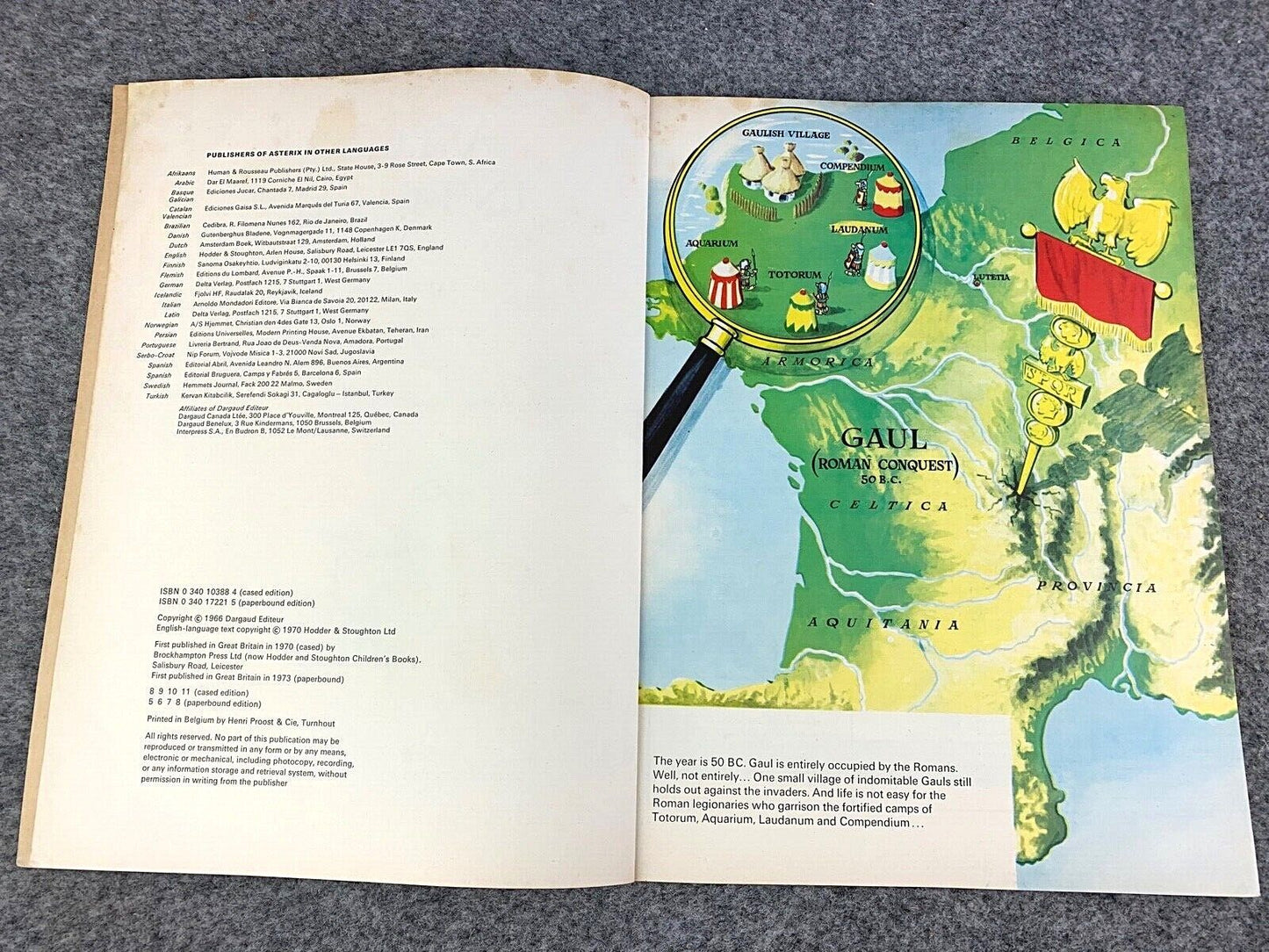 Asterix in Britain - 1970s Hodder/Dargaud UK Edition Paperback Book Uderzo