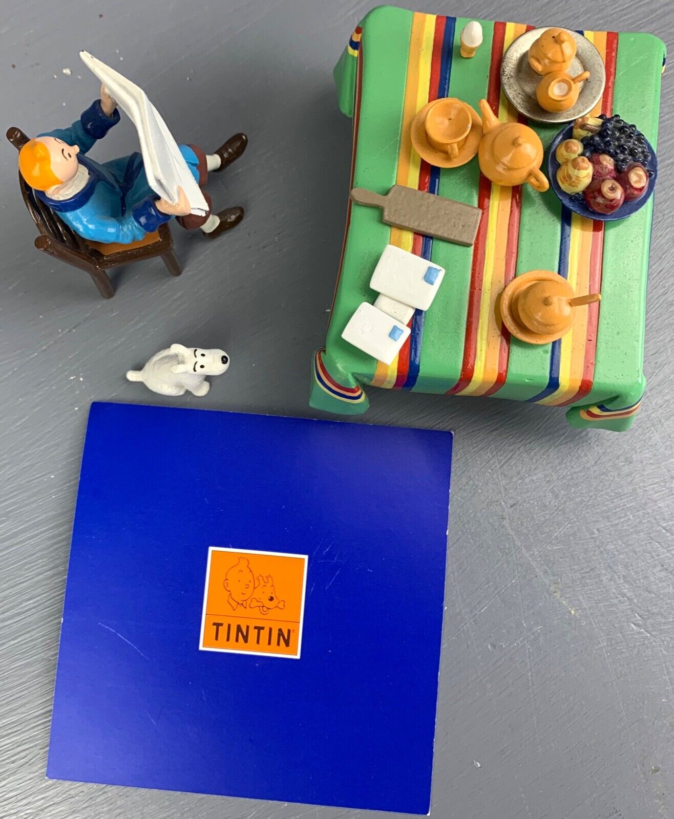 Moulinsart Pixi Figurine 46912 Tintin Petit Dejeuner 1998 Rare Metal Figures