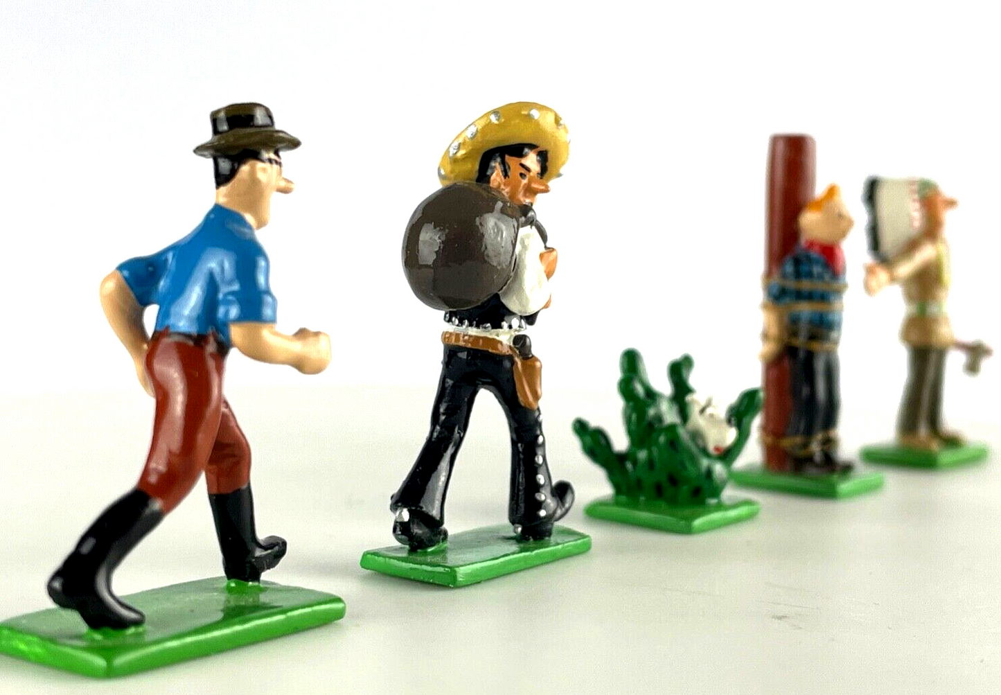 Pixi Mini Serie Tintin Set 46947 "Amerique: Far West" 2003 5x Metal Figurines