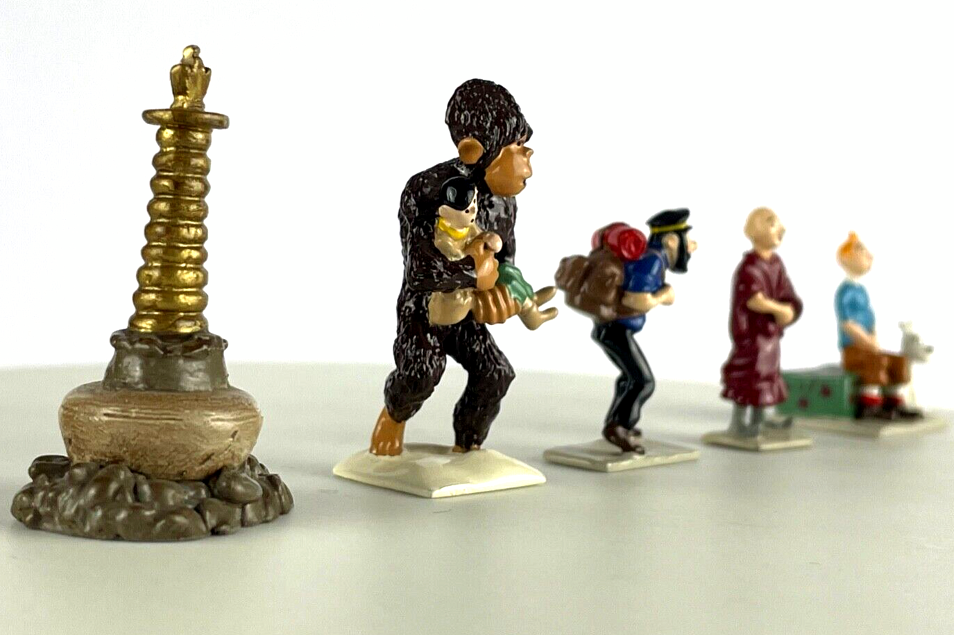 Pixi Mini Serie Tintin Set 2108 "Tintin Au Tibet" 1995 5x Metal Figurines RARE