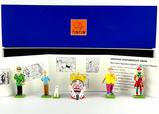 Pixi Mini Serie Tintin Set 46243 "Picaros" 2009 6x Metal Figurines RARE