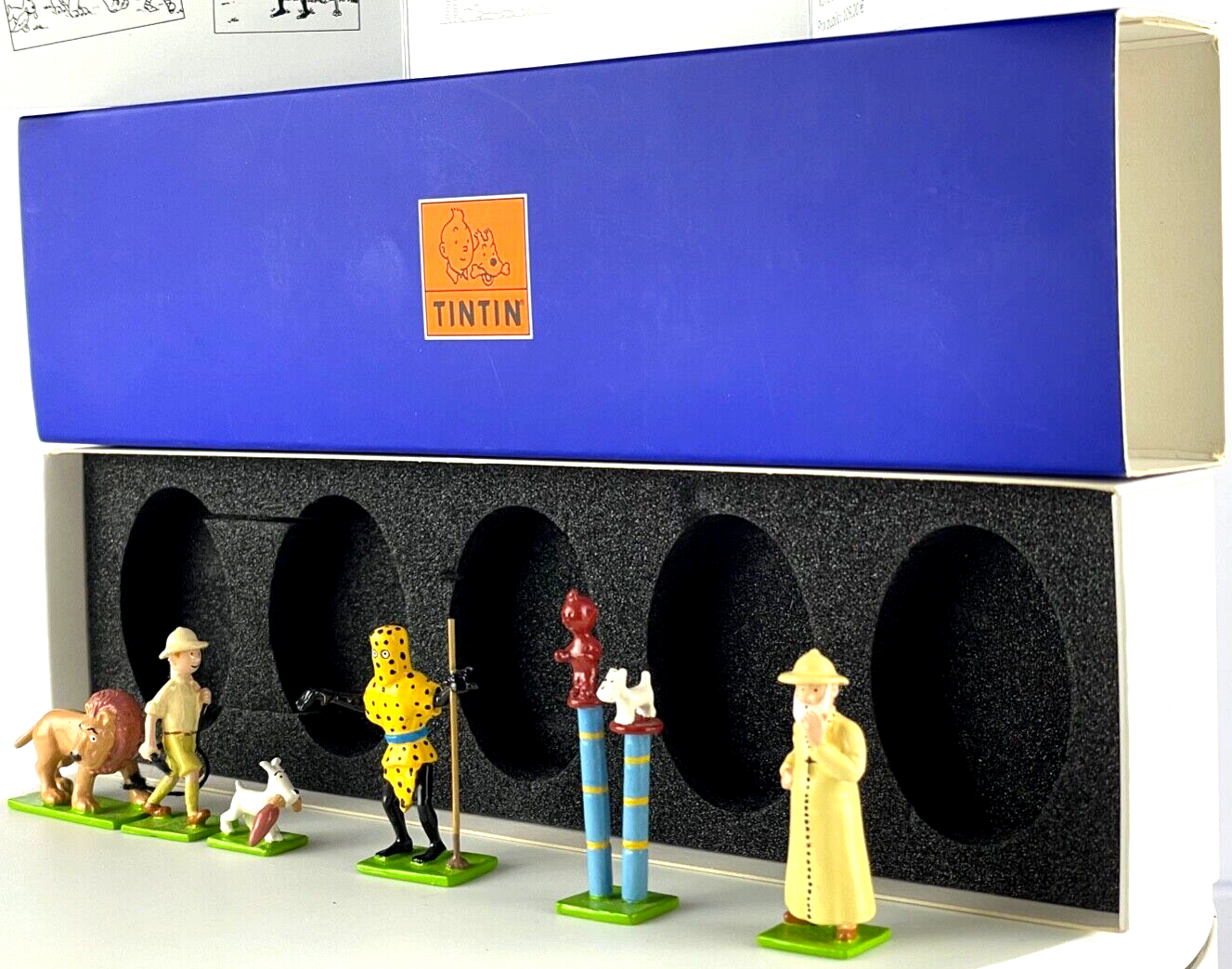 Pixi Mini Serie Tintin Set 46244 "Tintin Au Congo" 2009 6x Metal Figurines RARE