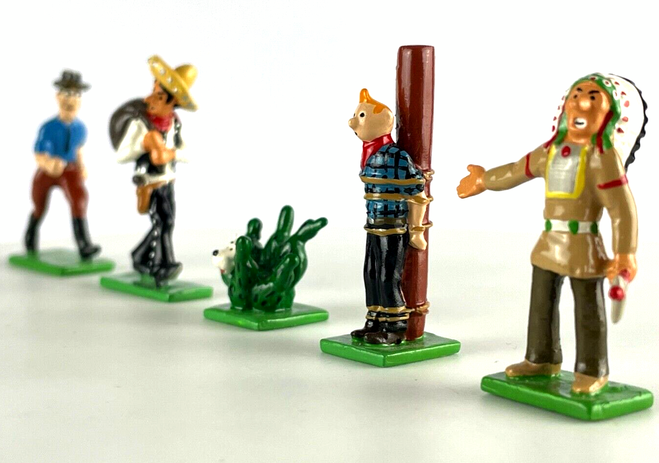 Pixi Mini Serie Tintin Set 46947 "Amerique: Far West" 2003 5x Metal Figurines