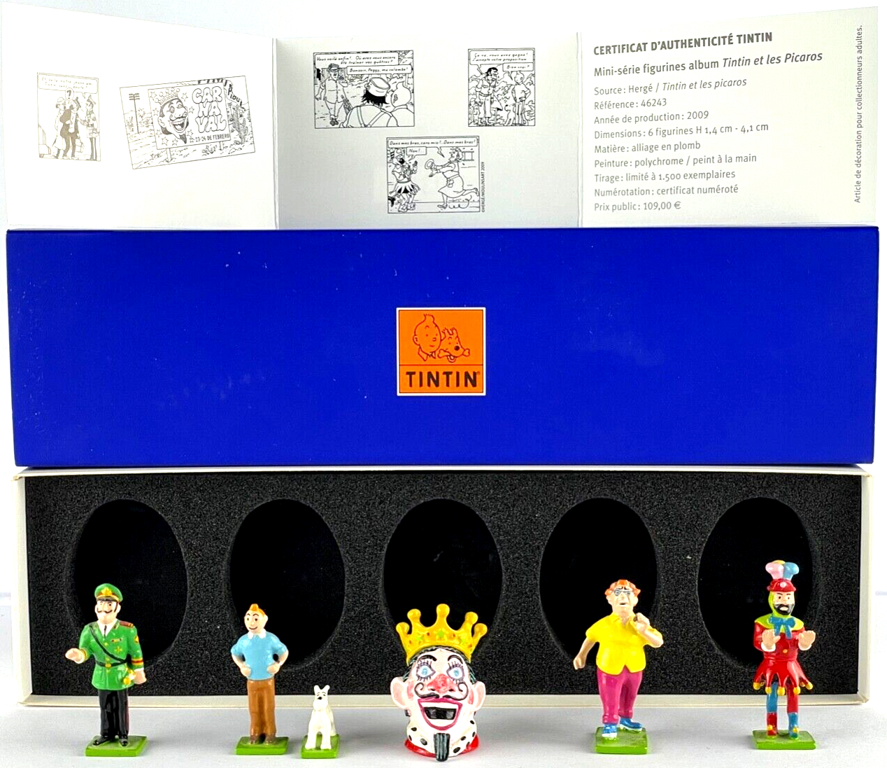 Pixi Mini Serie Tintin Set 46243 "Picaros" 2009 6x Metal Figurines RARE