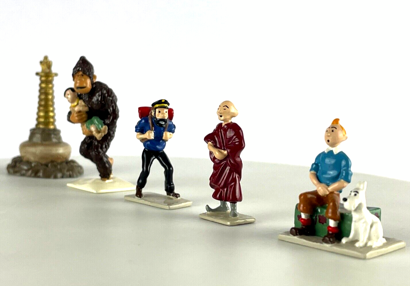 Pixi Mini Serie Tintin Set 2108 "Tintin Au Tibet" 1995 5x Metal Figurines RARE
