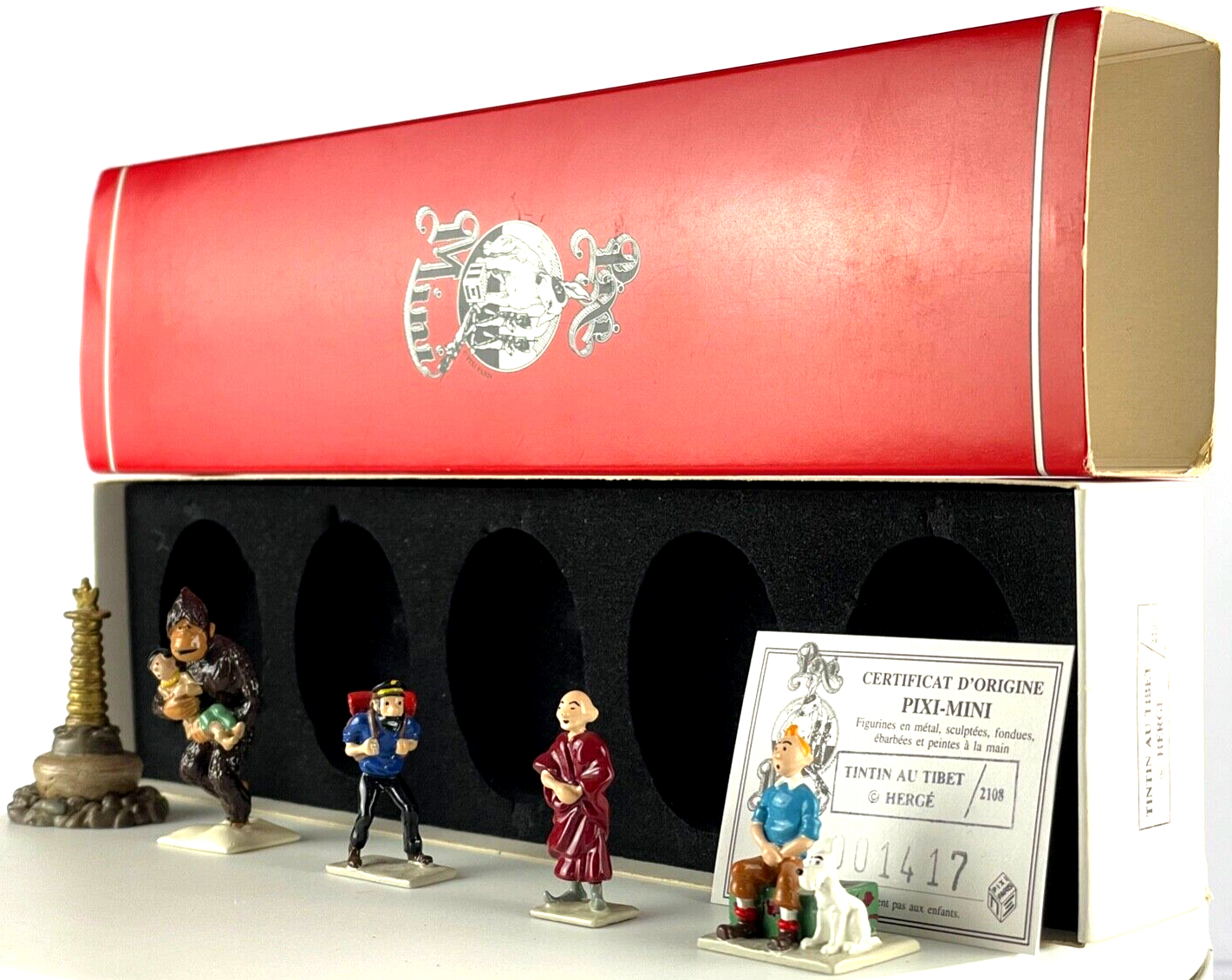 Pixi Mini Serie Tintin Set 2108 "Tintin Au Tibet" 1995 5x Metal Figurines RARE