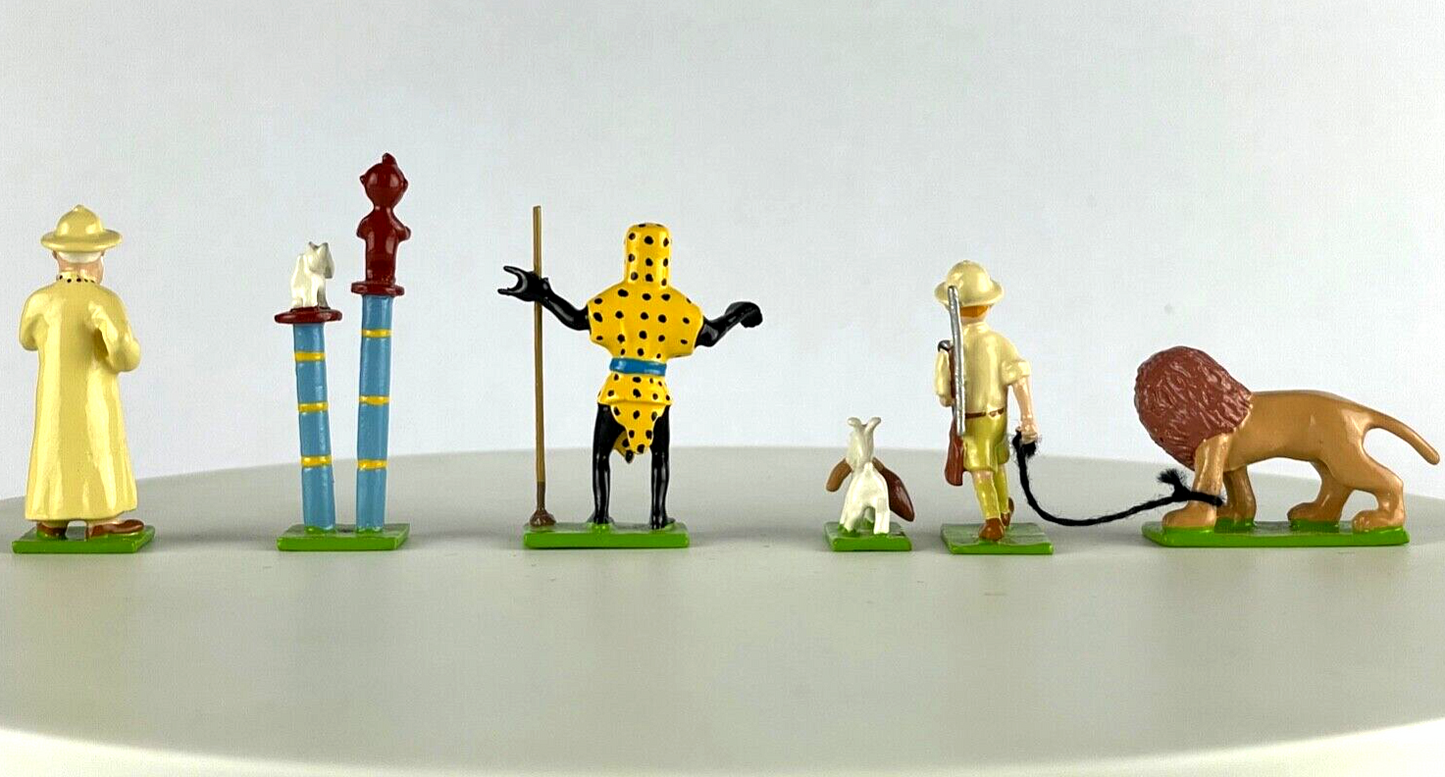 Pixi Mini Serie Tintin Set 46244 "Tintin Au Congo" 2009 6x Metal Figurines RARE