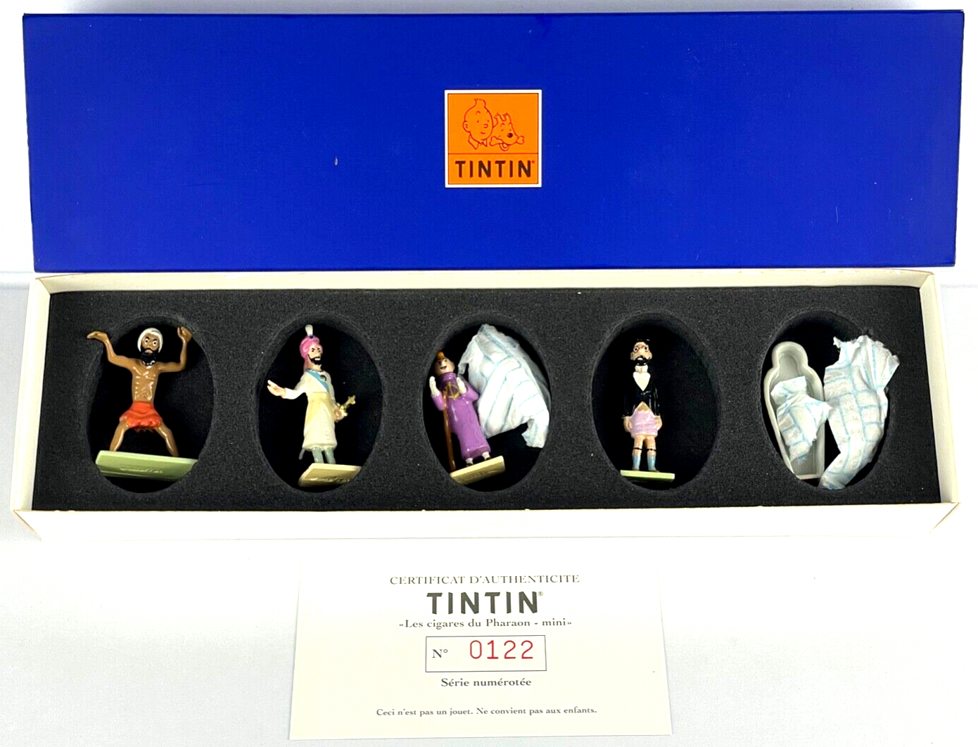 Pixi Mini Serie Tintin Set 46911 "Cigares Pharaon" 1998 6x Metal Figurines RARE