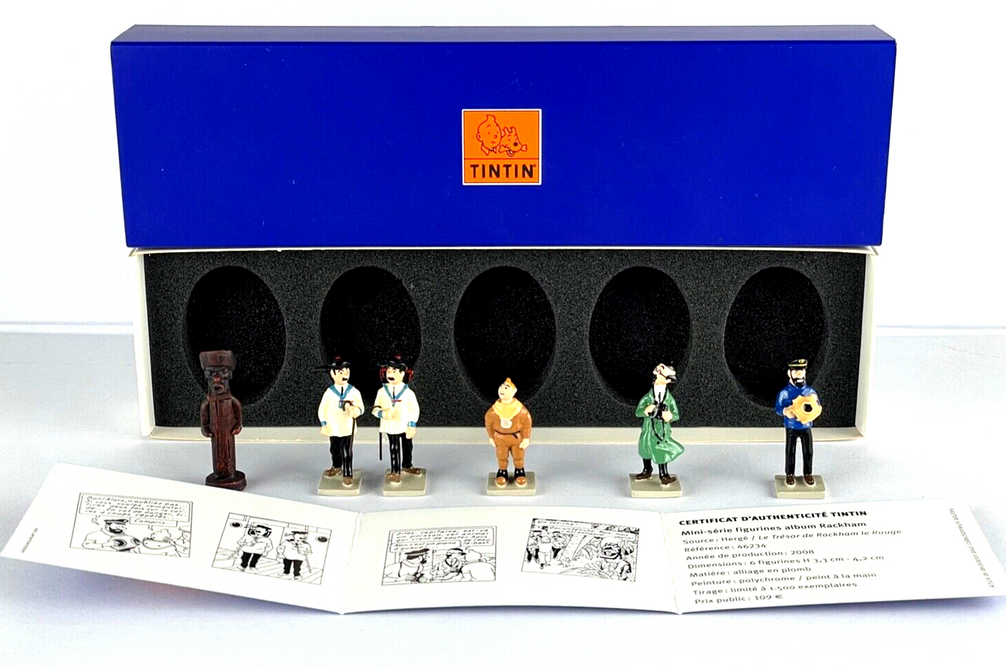 Pixi Mini Serie Tintin Set 46234 "La Tresor Rackhame" 2008 6x Metal Figurines