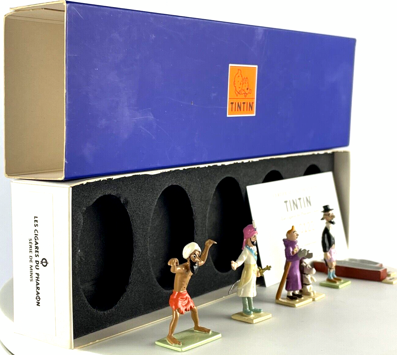 Pixi Mini Serie Tintin Set 46911 "Cigares Pharaon" 1998 6x Metal Figurines RARE