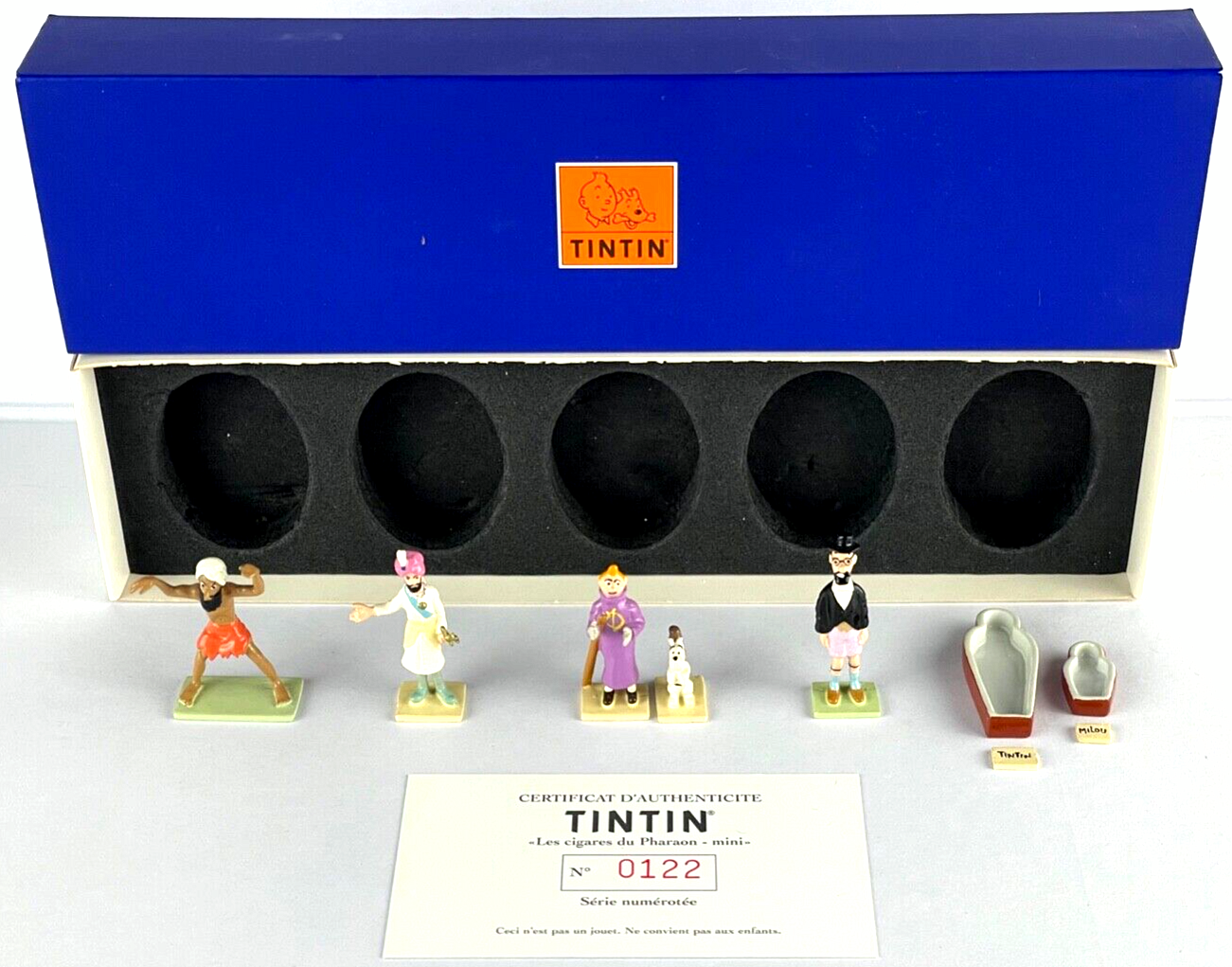Pixi Mini Serie Tintin Set 46911 "Cigares Pharaon" 1998 6x Metal Figurines RARE