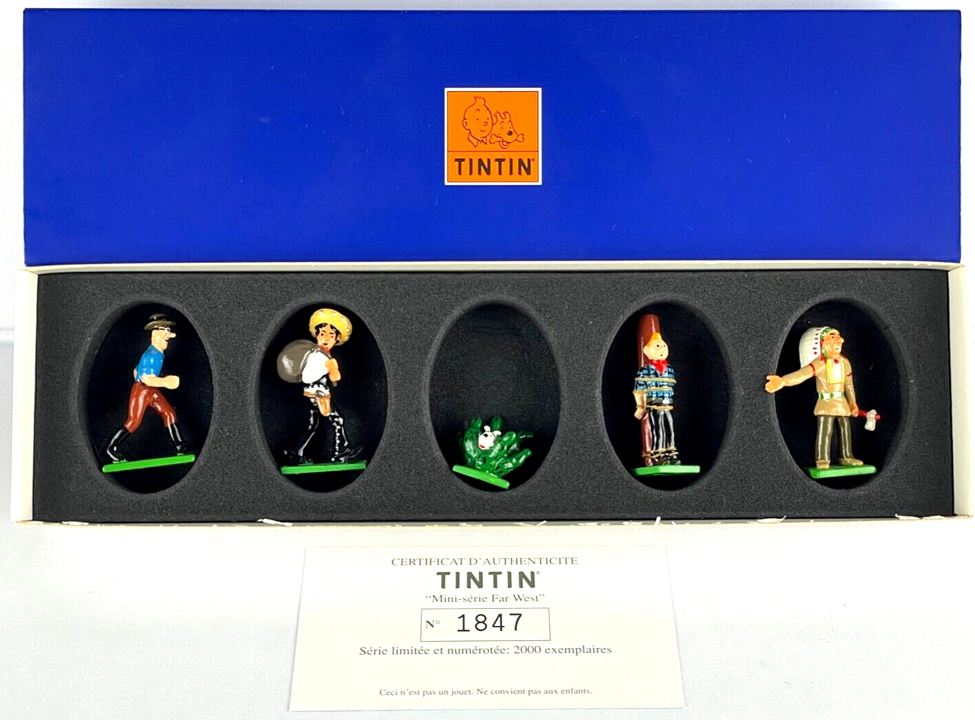 Pixi Mini Serie Tintin Set 46947 "Amerique: Far West" 2003 5x Metal Figurines