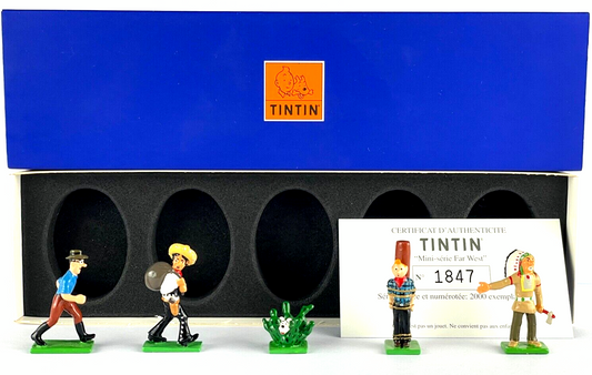 Pixi Mini Serie Tintin Set 46947 "Amerique: Far West" 2003 5x Metal Figurines