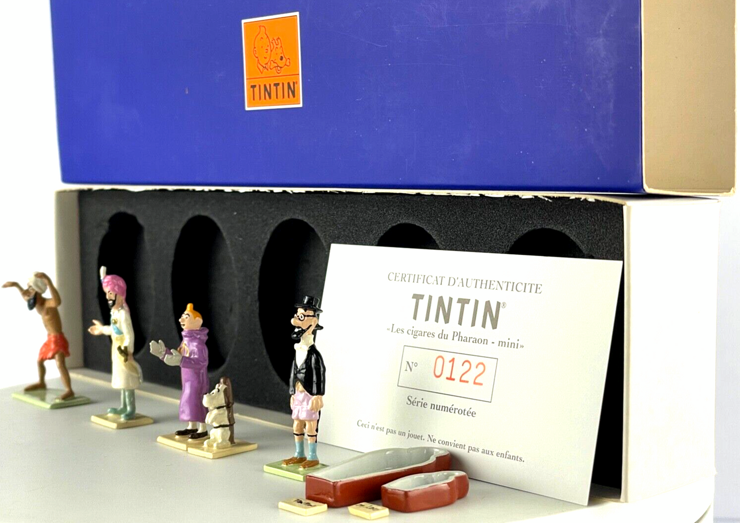 Pixi Mini Serie Tintin Set 46911 "Cigares Pharaon" 1998 6x Metal Figurines RARE