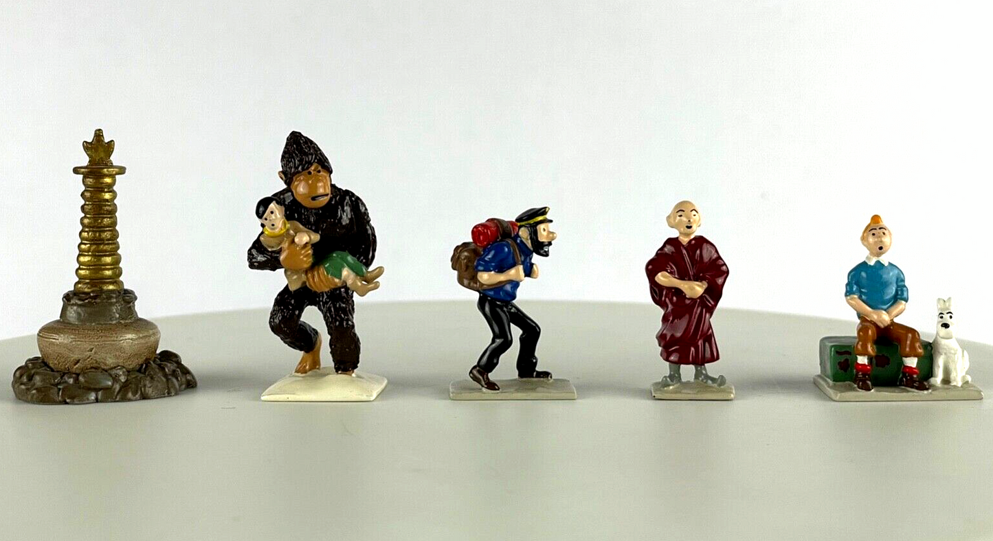 Pixi Mini Serie Tintin Set 2108 "Tintin Au Tibet" 1995 5x Metal Figurines RARE