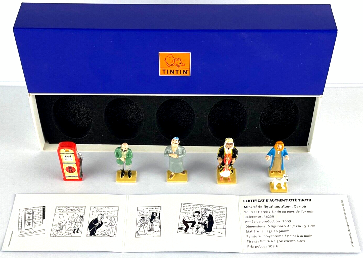 Pixi Mini Serie Tintin Set 46238 "Au Pays L' Or Noir" 2009 6x Metal Figurines