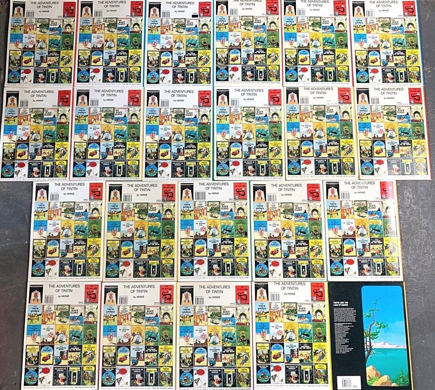 Set of 22 Vintage Mammoth Tintin Paperback Books: Hyslop text by Herge Comic Lot