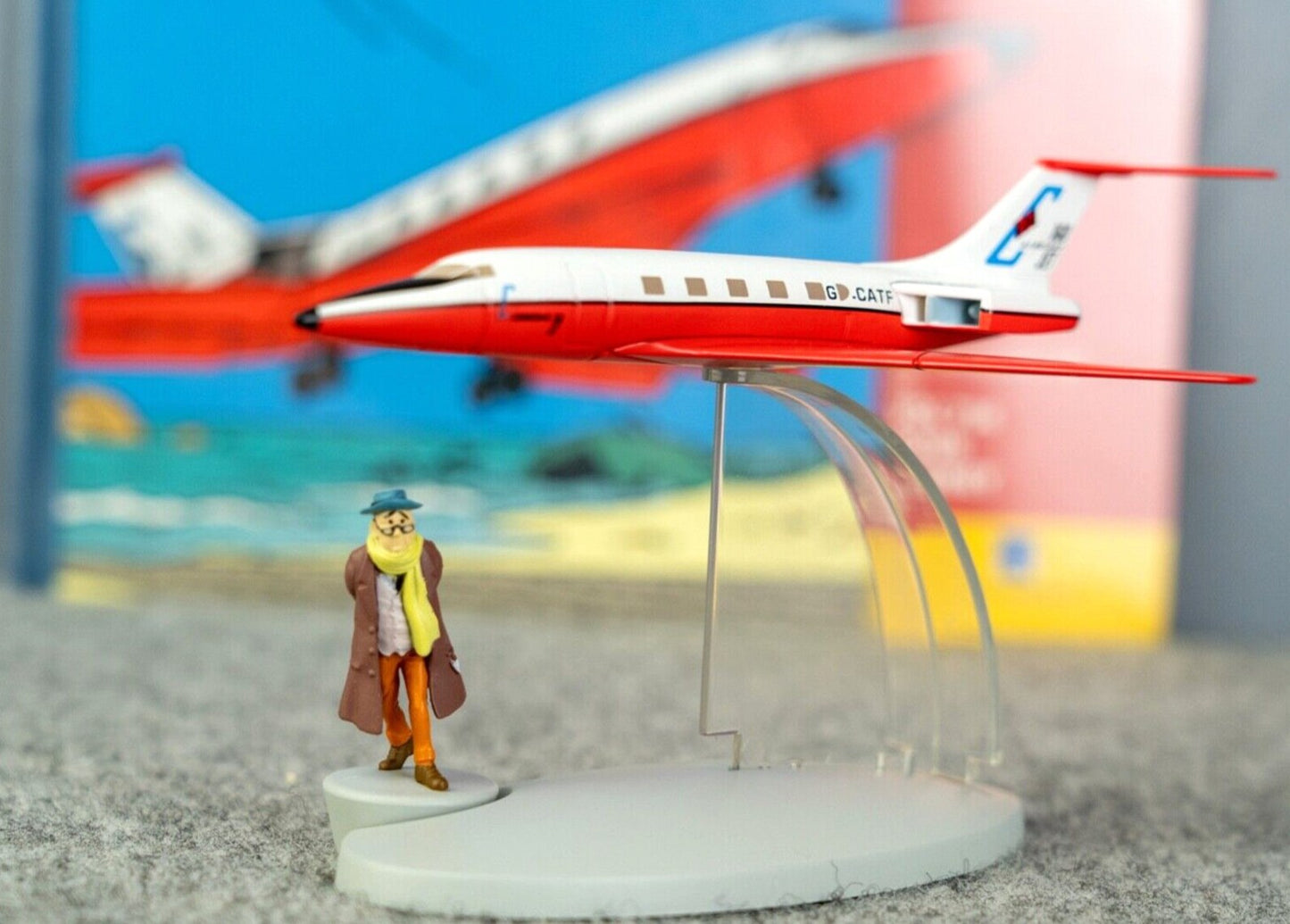 Hachette Tintin Plane #2 Carriedas 160 Jet: Flight 714 Model Avion +Figure