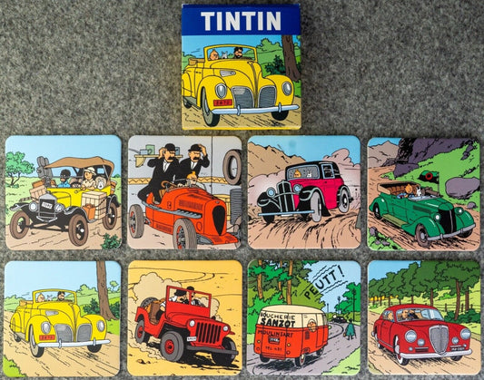 "Le Voitures Tintin" Coaster set x8 by Moulinsart Fine Card Car Placemat