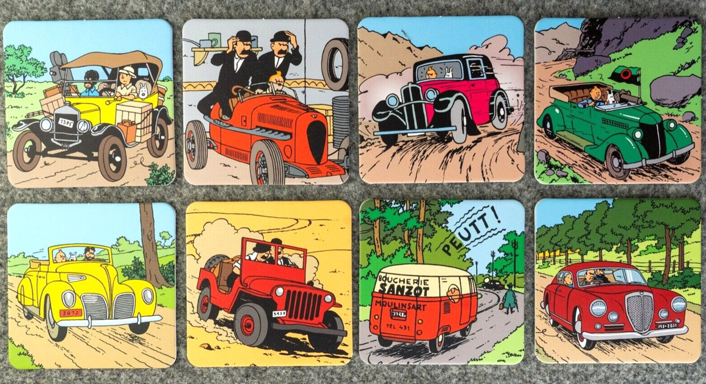 "Le Voitures Tintin" Coaster set x8 by Moulinsart Fine Card Car Placemat