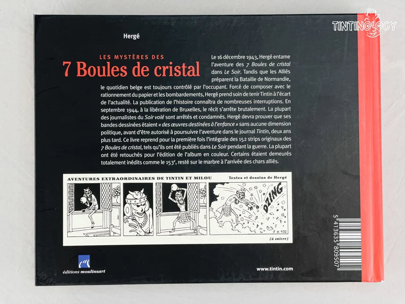 Mysteres De 7 Boules de Cristal 2012 1st Edition Originale Hardback Tintin B&W Strip version Herge EO