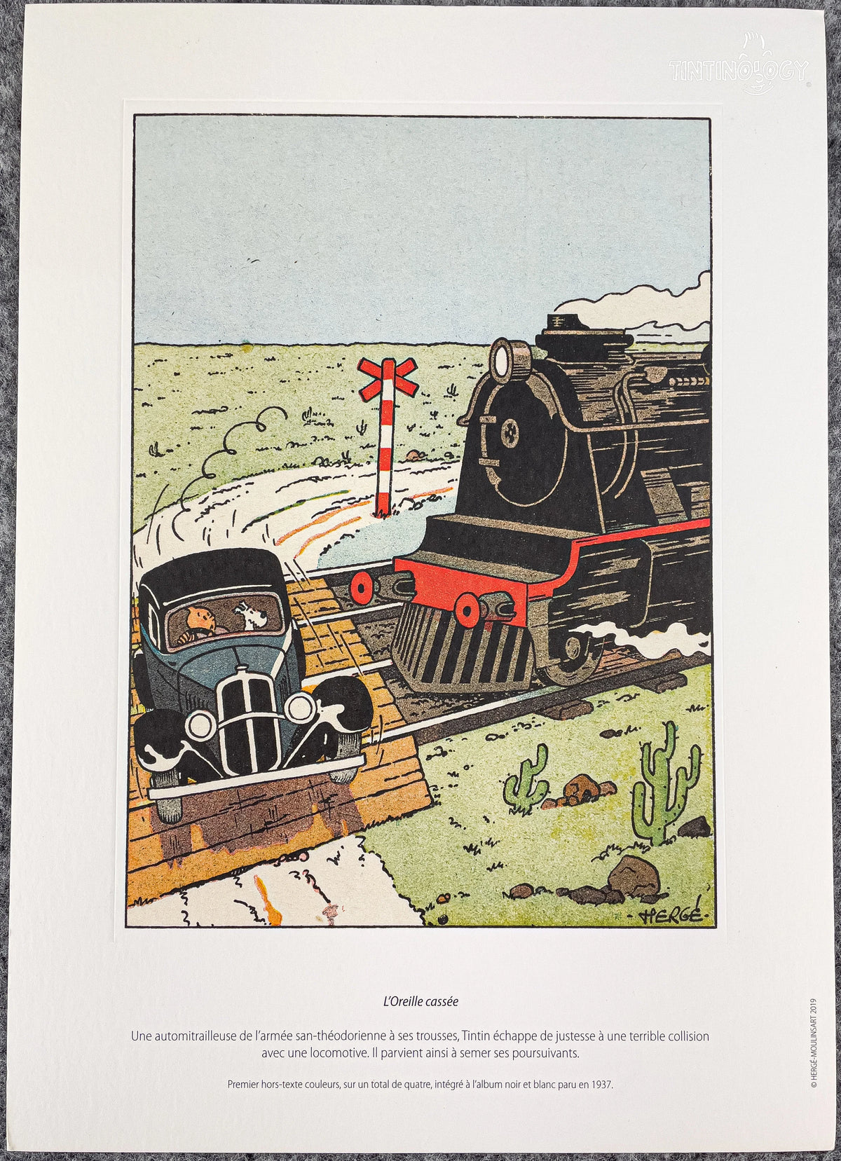 Moulinsart Tintin L'oreille Cassee Train Ltd A4 Print - 2019 Herge ex-libris