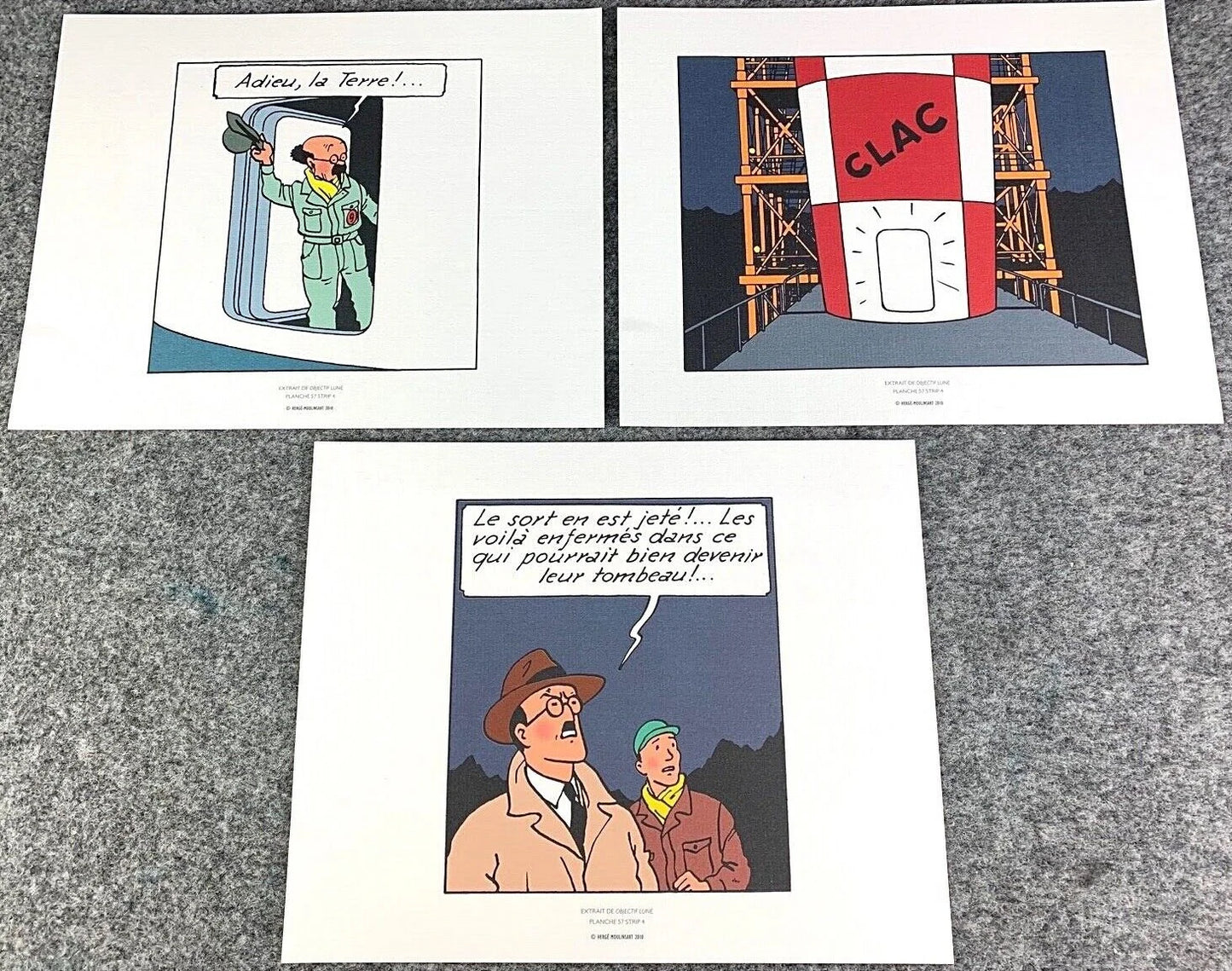 Moulinsart 3 Part Comic Strip Space Coffin? - 2011 Herge ex-libris