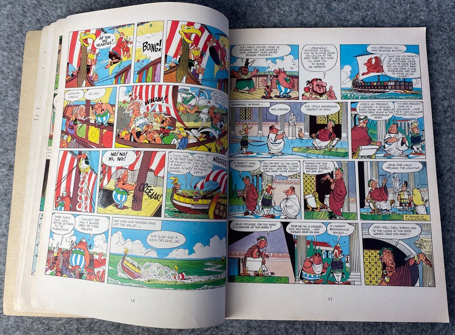 Asterix & the Gladiator - 1970s Hodder/Dargaud UK Edition Paperback Book Uderzo